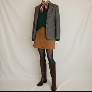 Altar'd State faux brown suede mini skirt